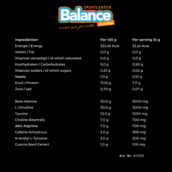 Balance Nutrition - Pre Workout HARD